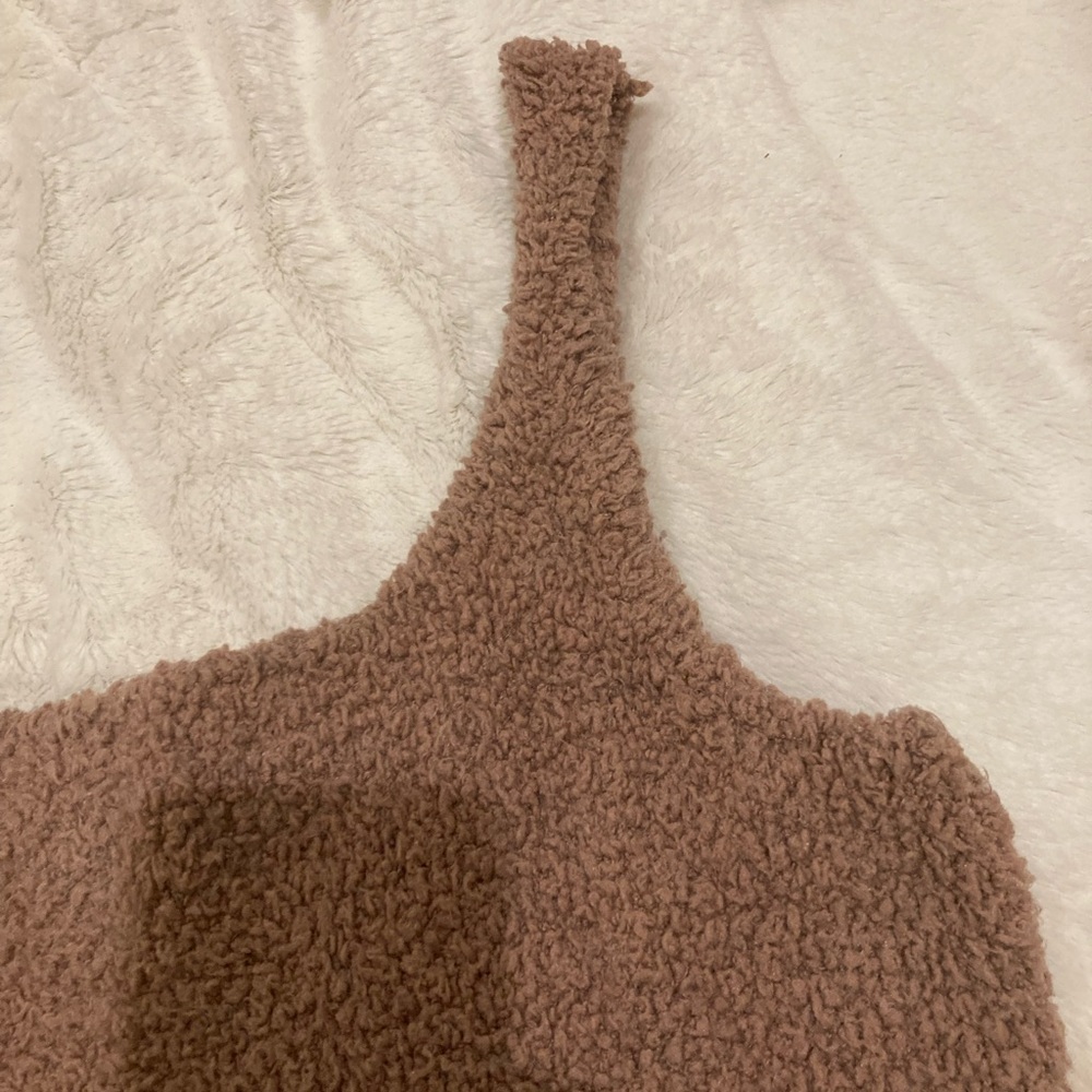 Skims cozy tank and crop tie front sweater